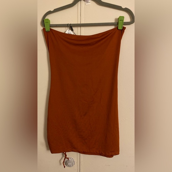 NWT Poster Grl Dolls Kill Exclusive KNIVES OUT MINI DRESS Size XL Brown Orange - Picture 5 of 6